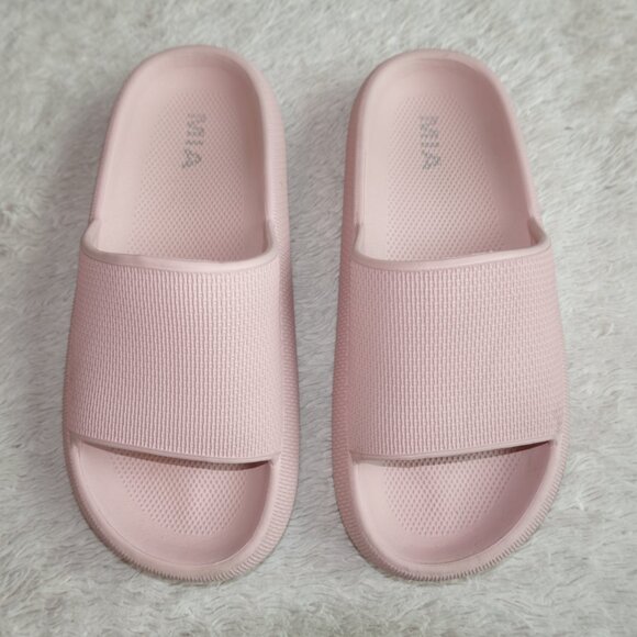 Women's Size 7 MIA Camyl Platform Slides, Blush, Pink - Picture 2 of 4